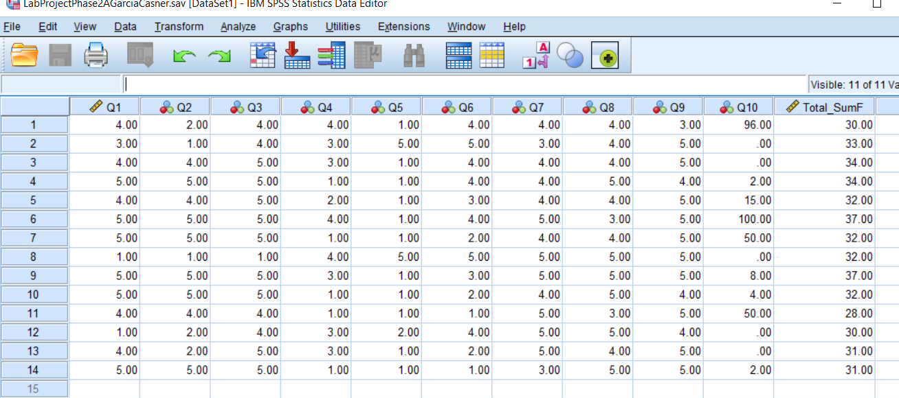 PLEASE HELP! Using the data, enter the data into a new SPSS