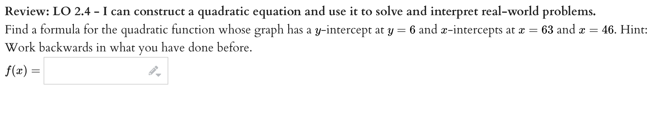 square of side length 3. P = f(5) = f, help (formulas)