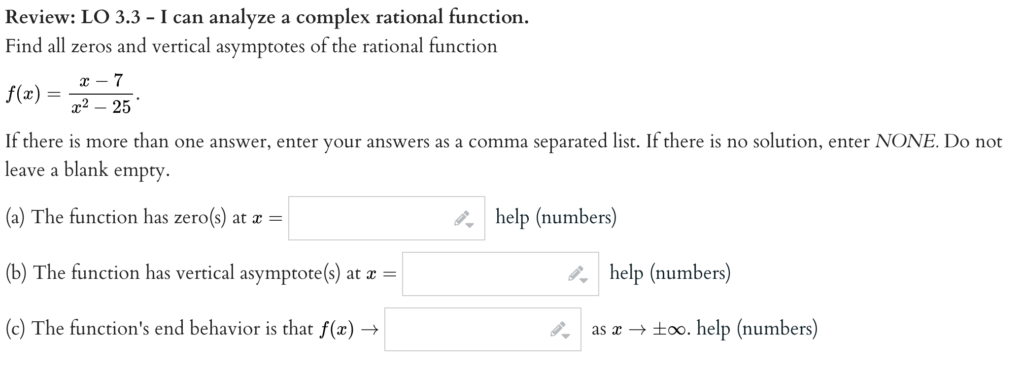 (b) f(5) = y; help (numbers) Which of the statements best explains