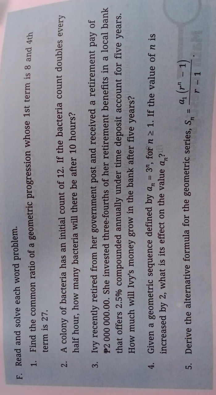 write the common ratio and the next two terms. 1. -7, -3,