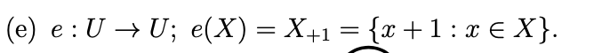 nor surjective.(a) bijectivie(b) injective(c) surjective(d) neither(e) injective(f) bijective a a : U