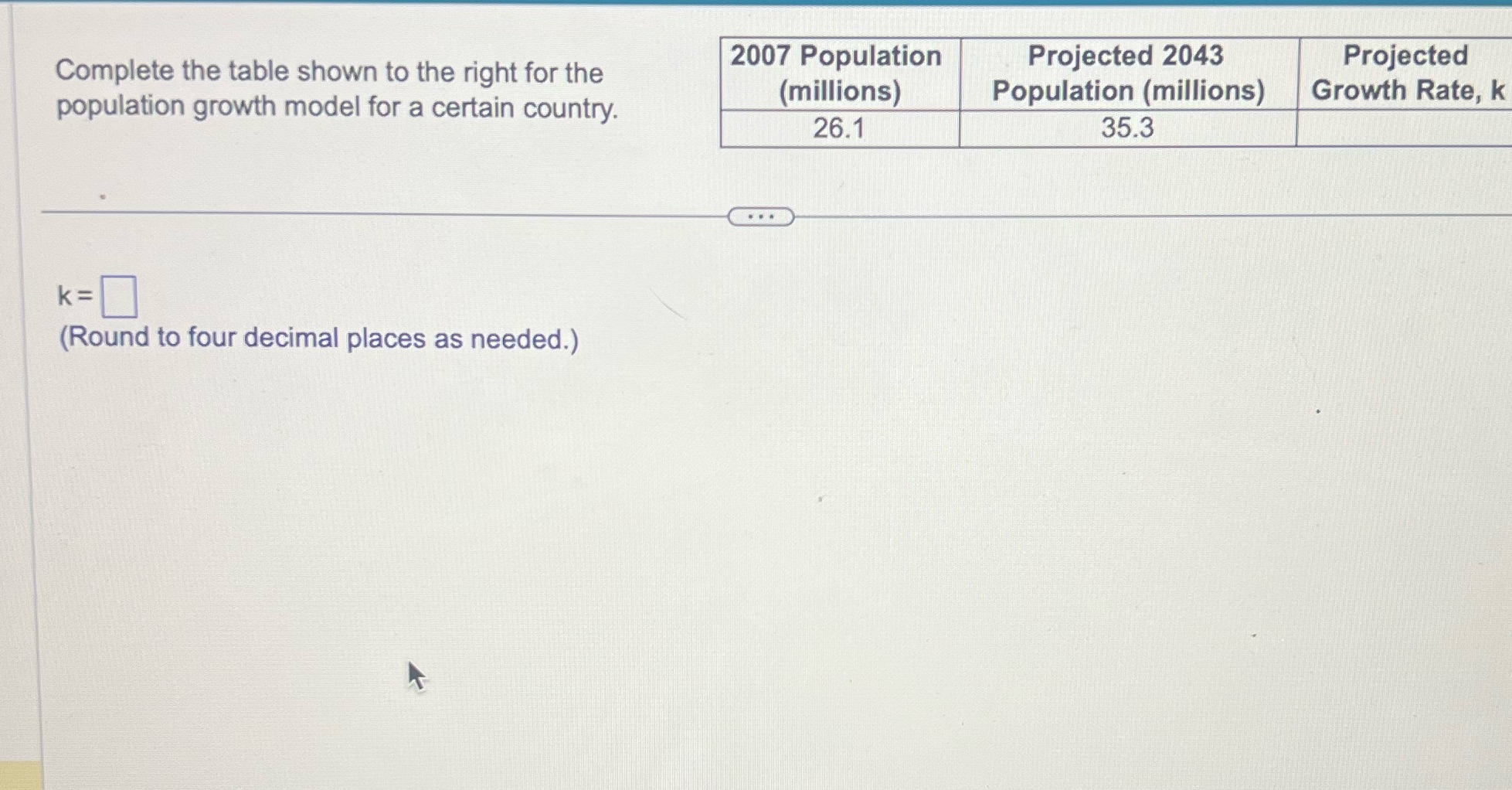 Pls help Complete the table shown to the right for the 2007