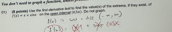 You don't need to graph a function, umlew 01) (8 points)
