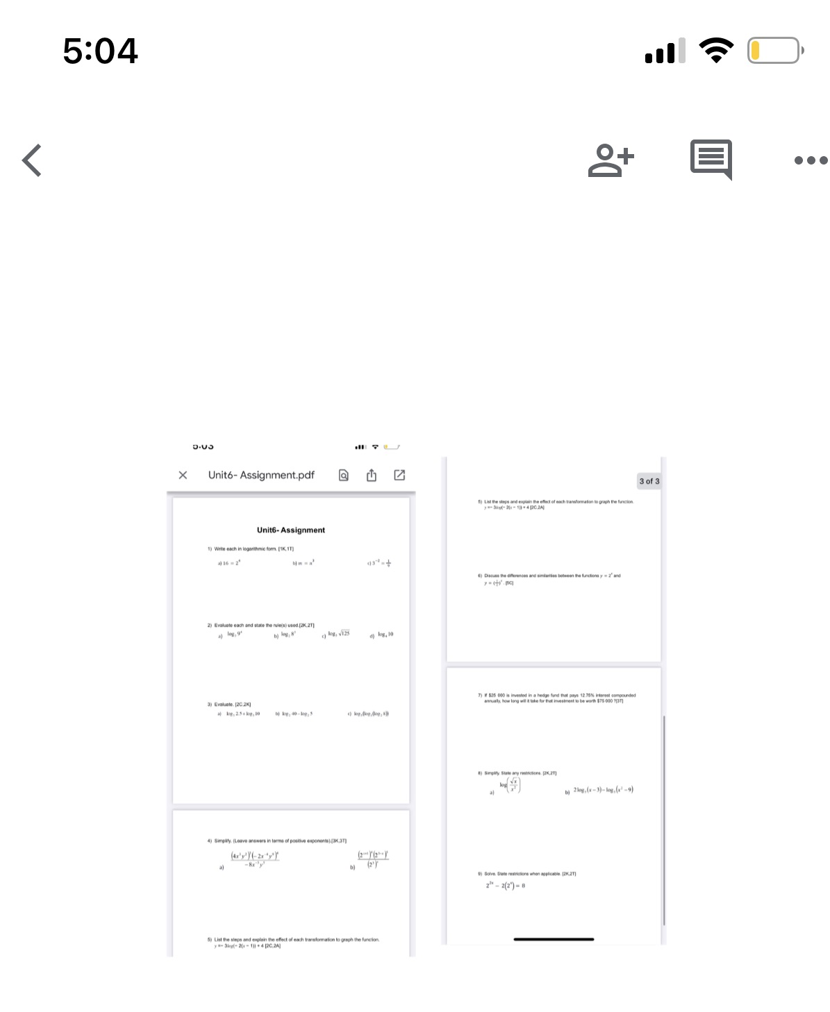 5:04 g+ E . . . D.US X Unito- Assignment.pdf 3