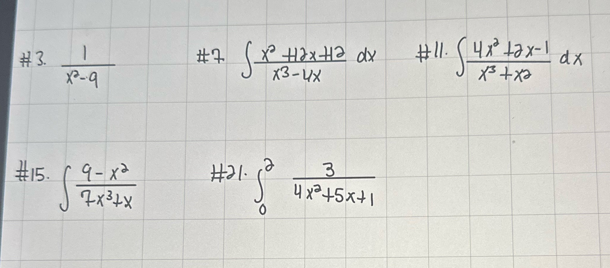 Solve using partial fraction decomposition # 3. xp elfxelf ex ) t#