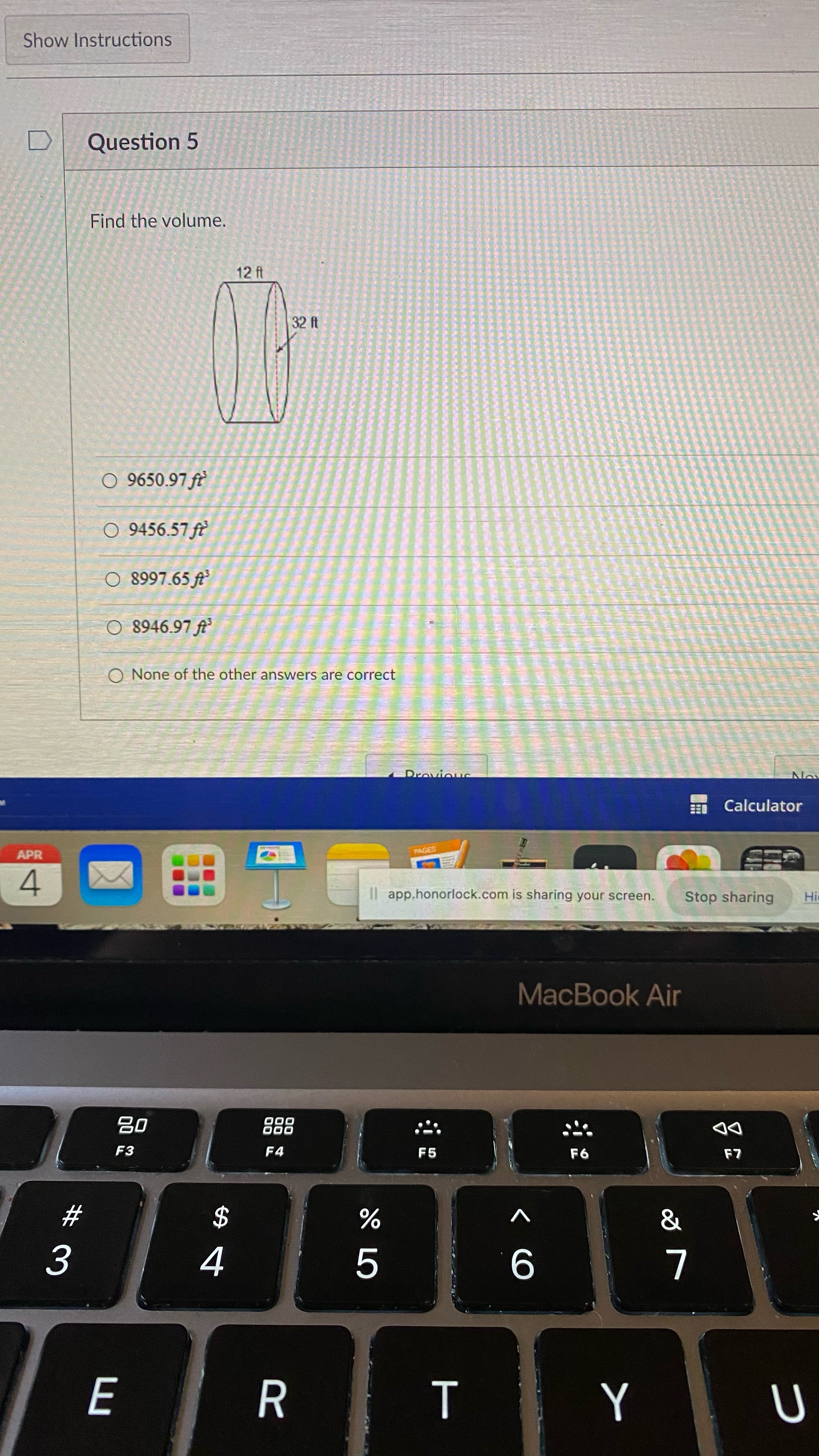 i Block Allow D Question 2 Find the volume. 15 m 15