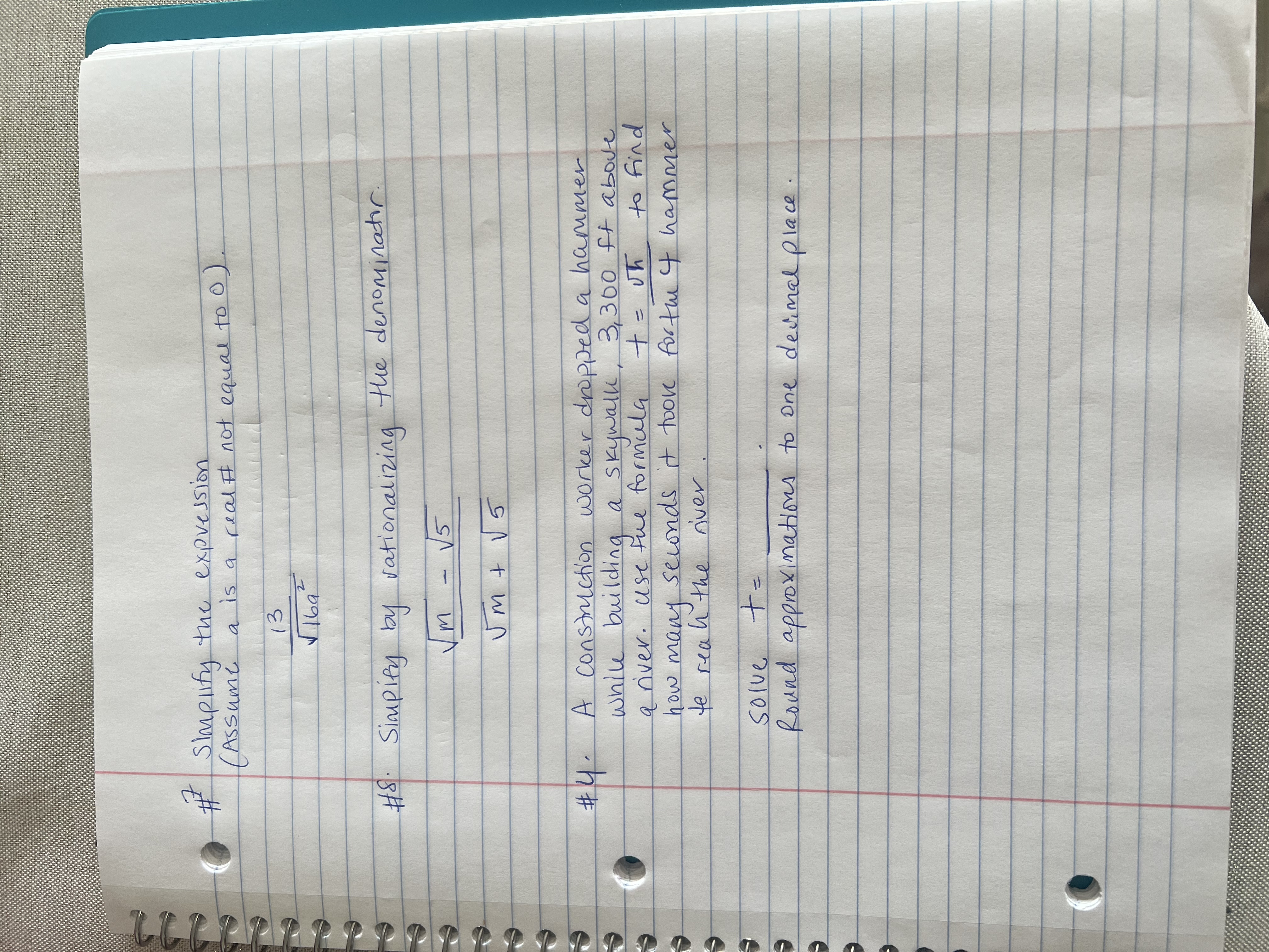  simplify the expression / Assume a is a real If not