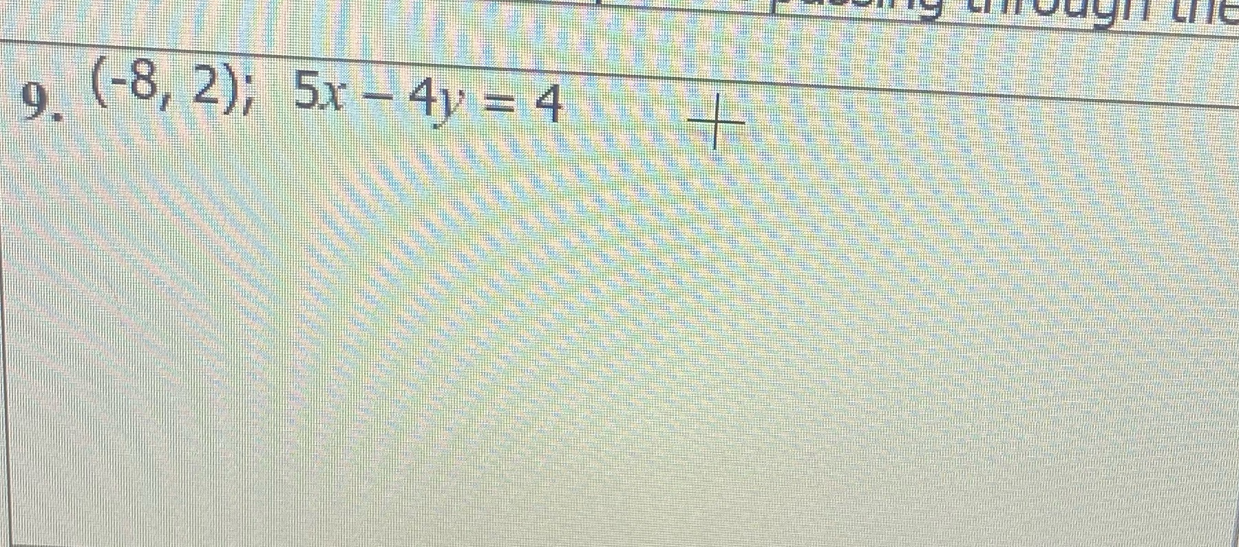 Write an equation passing through the point and parallel to the given