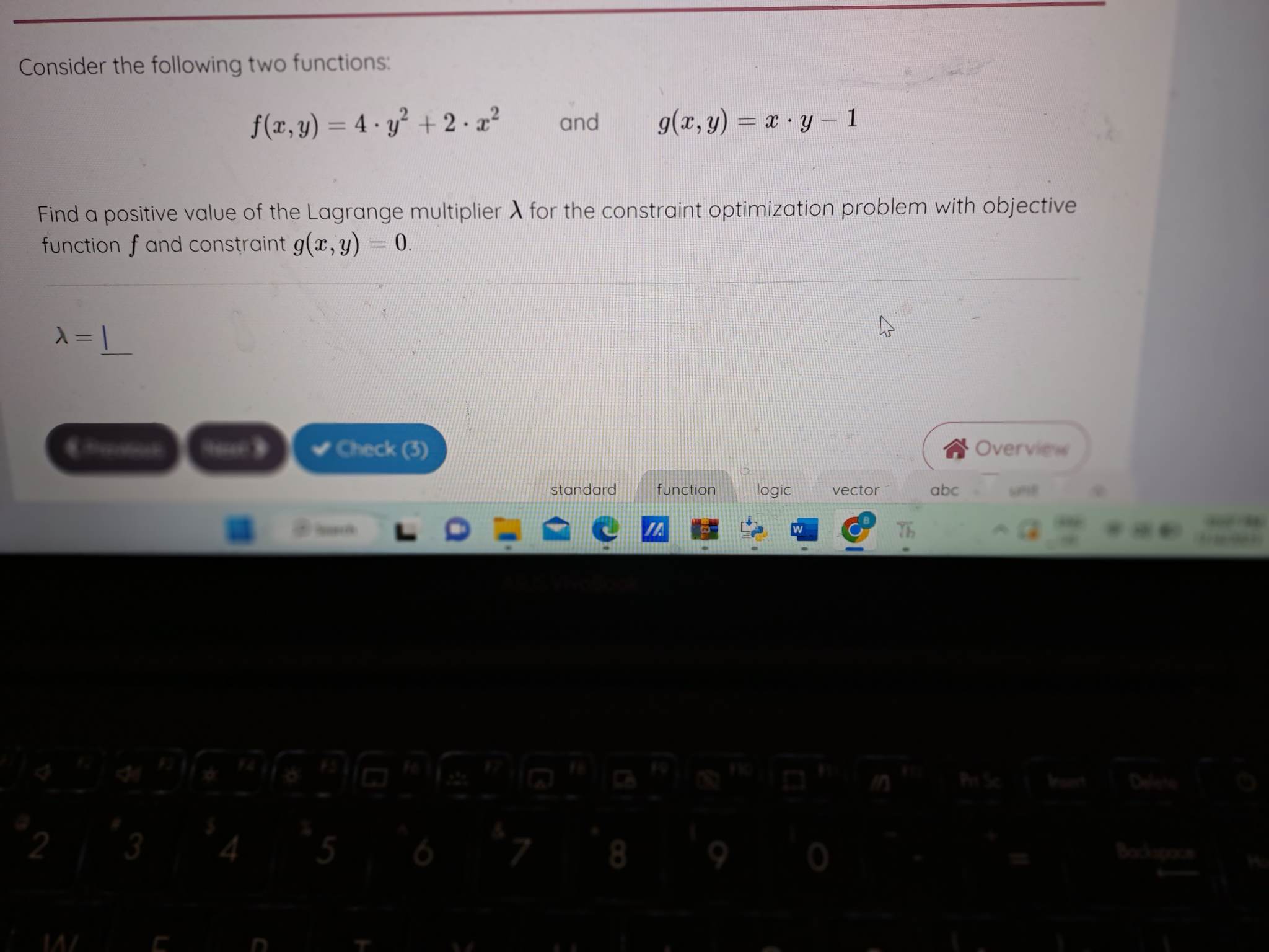  Consider the following two functions: f(x, y) = 4. 3+ 2.