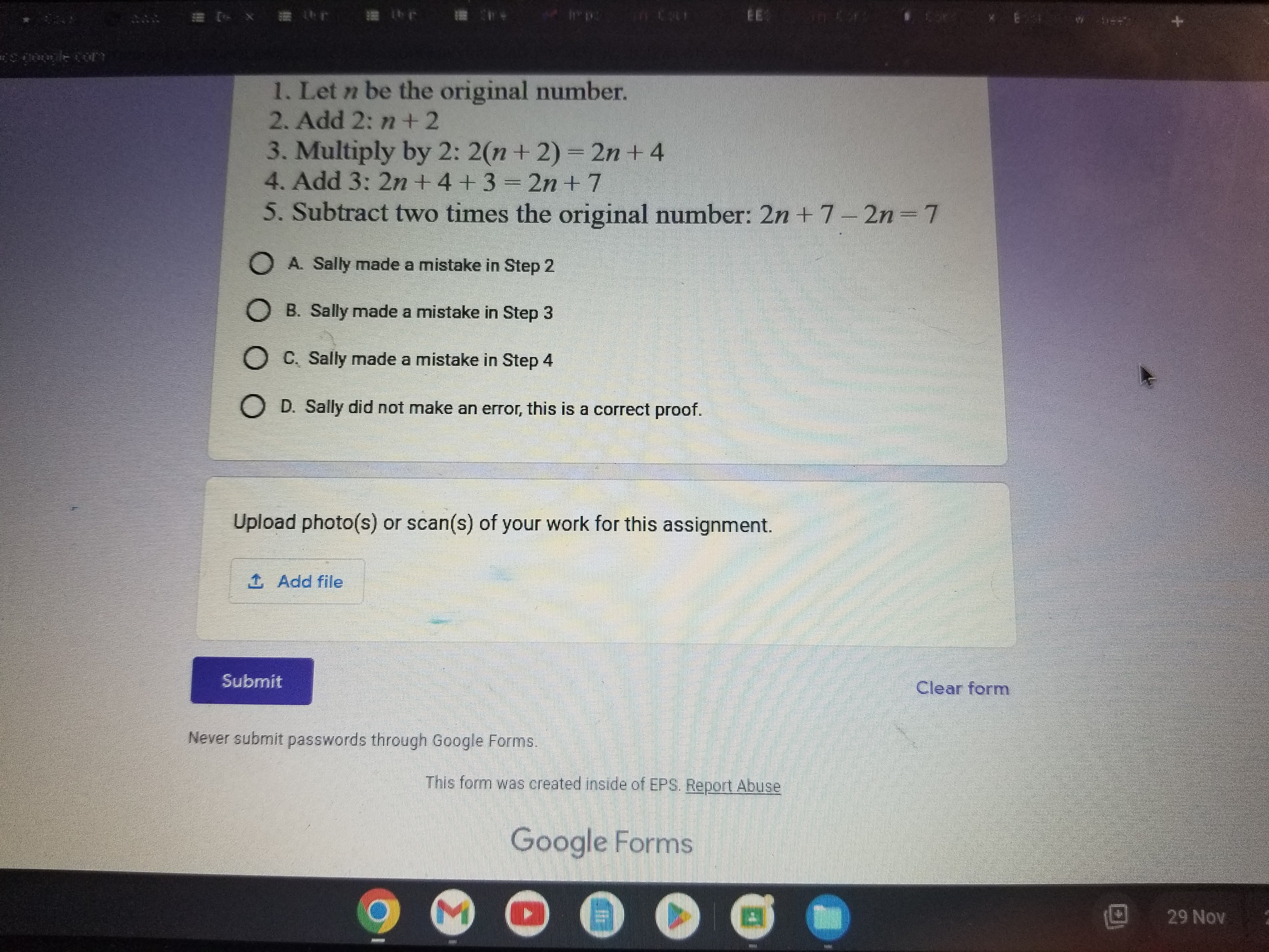 correct? 29 Nov 20:00 A 62. Use the factual statements below to