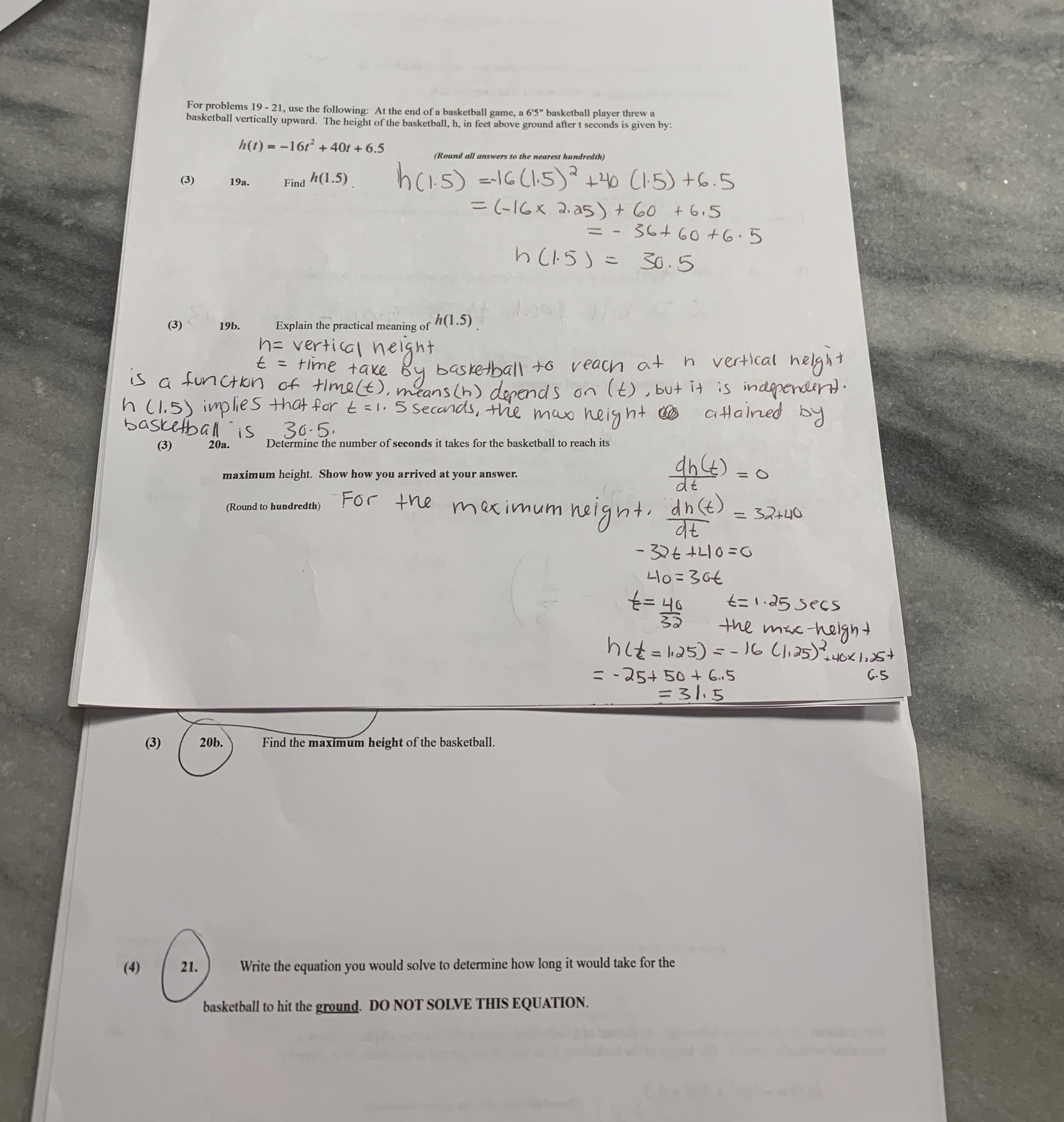 Need help with 20b and 21 For problems 19 - 21, use