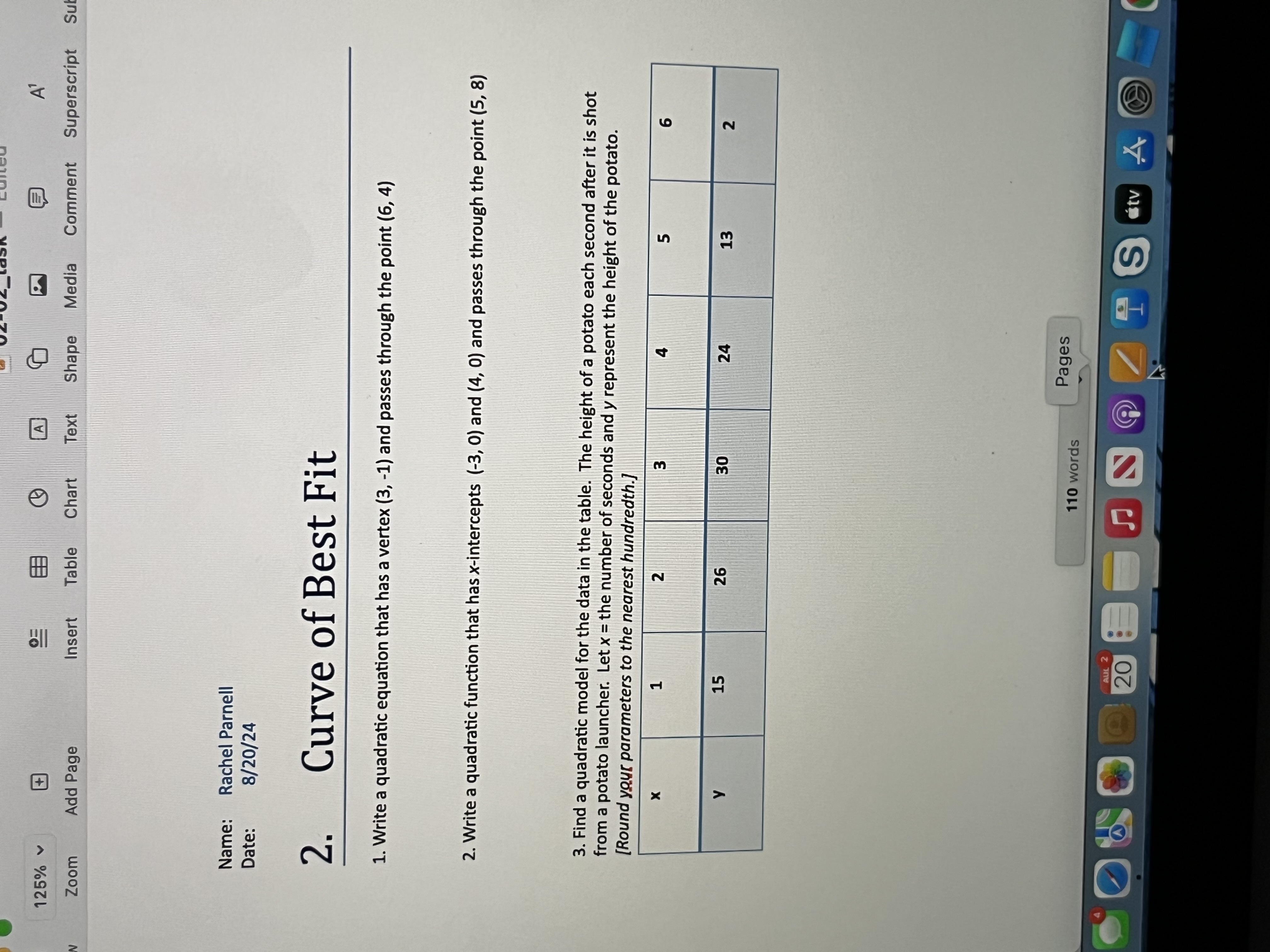  125% v + A Zoom Insert Table Chart Text Superscript Add