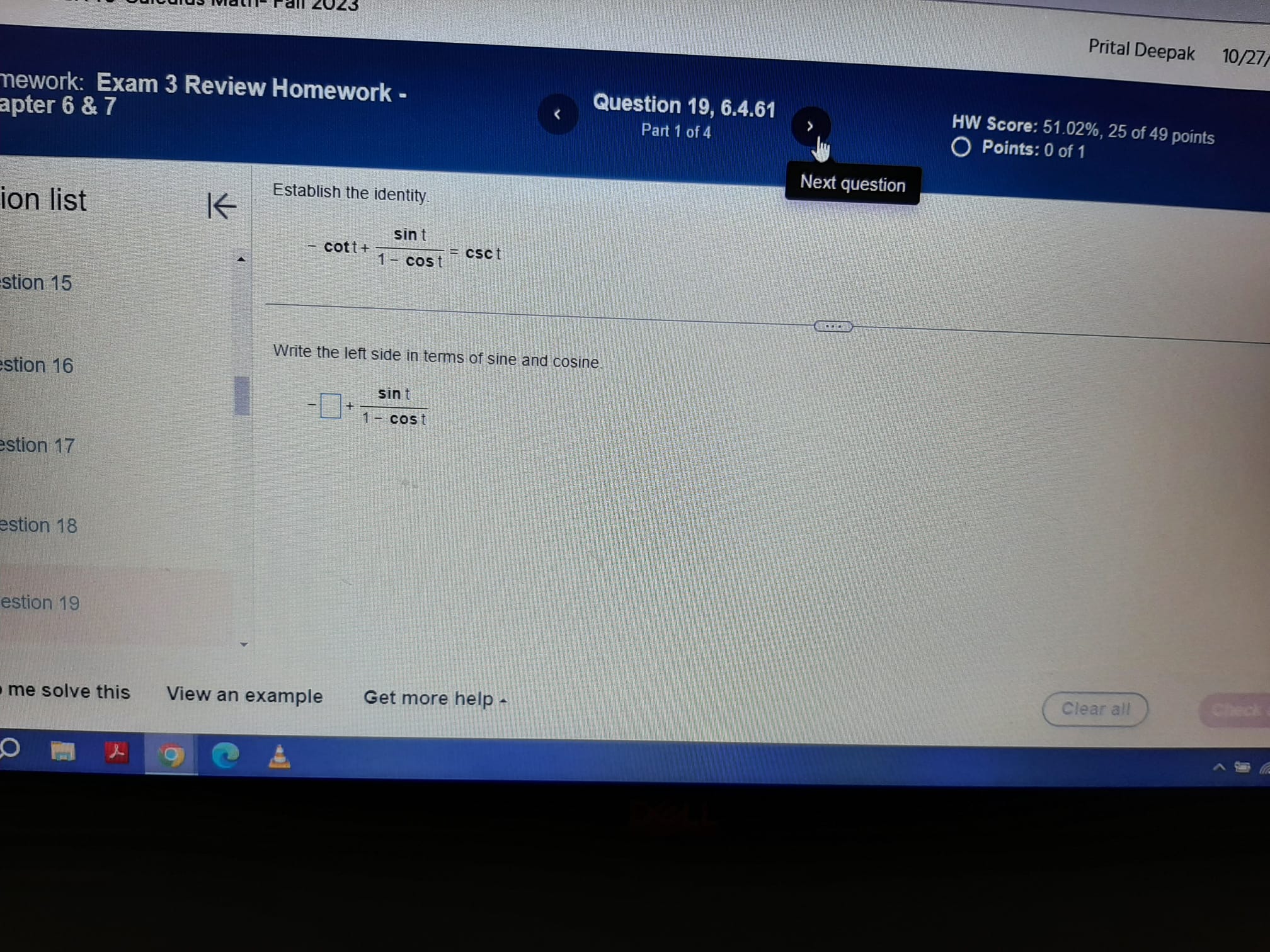 this View an example Get more help - Clear all Check answer