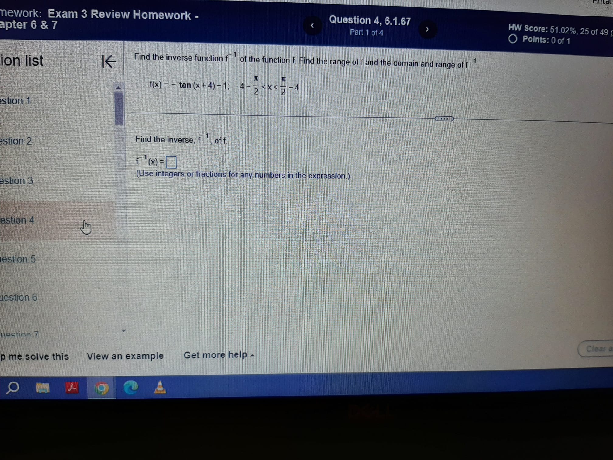 49 points Points: 0 of 1 list K Solve the equation on