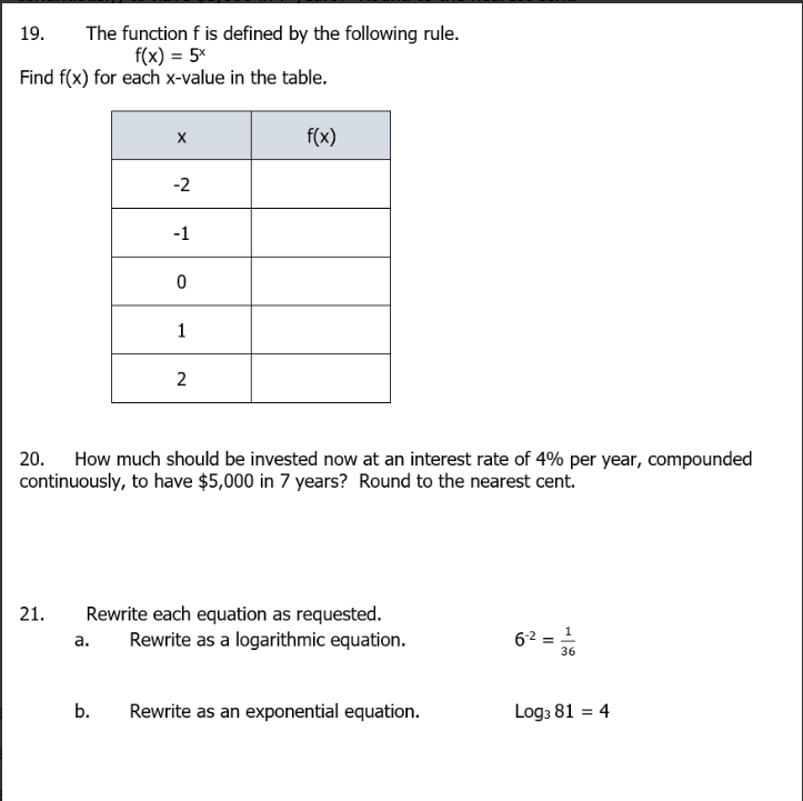 619. The function f is dened by the following rule. fix) =