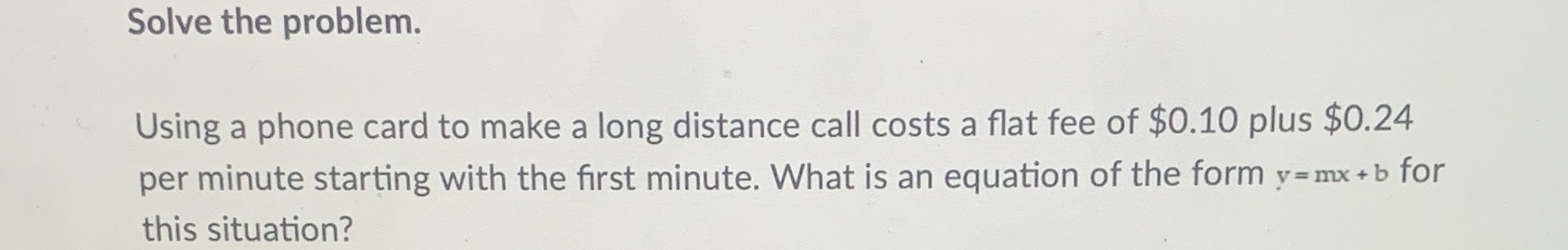 Solve the problem. Using a phone card to make a long