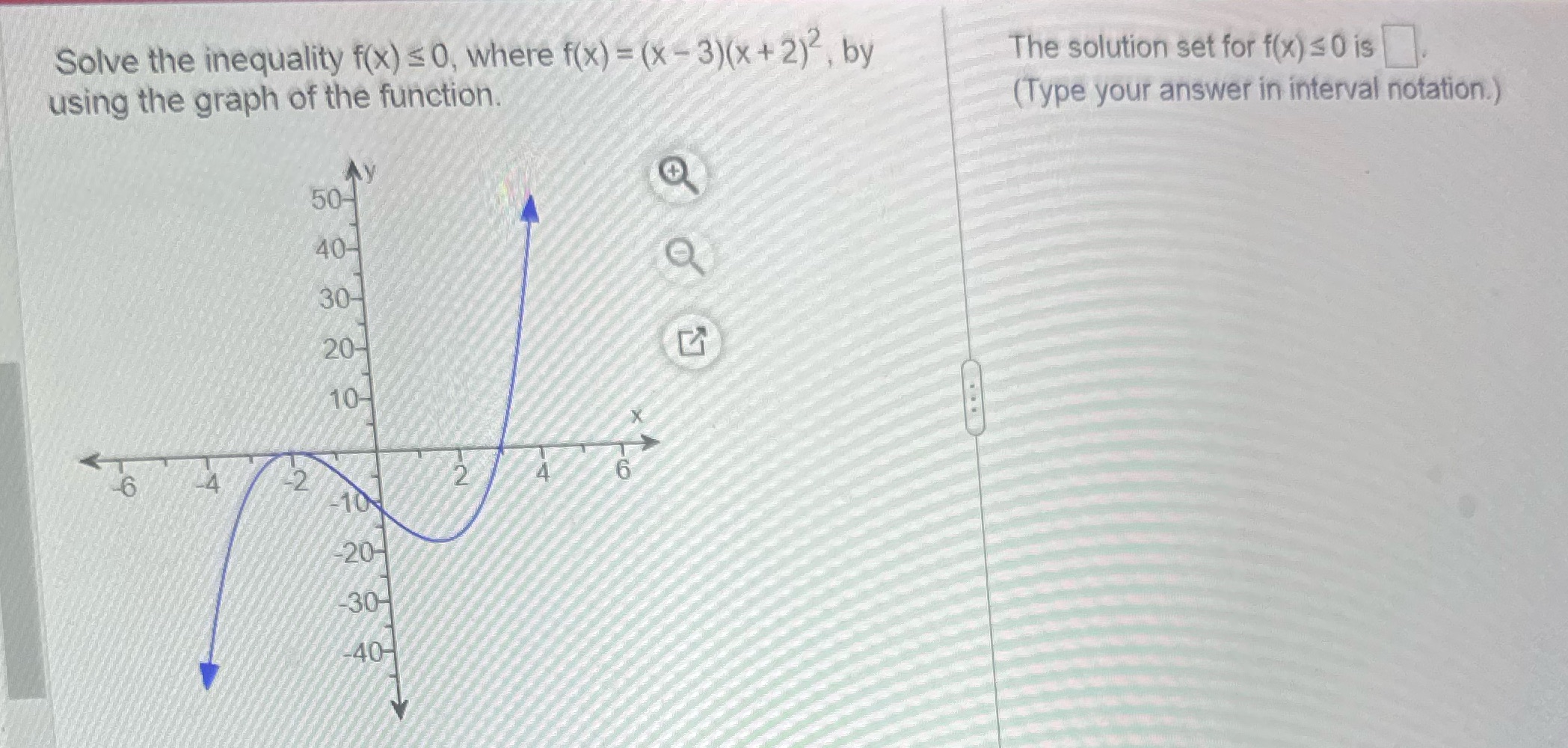 Solve the inequality f(x) $0, where f(x) = (x - 3)(x
