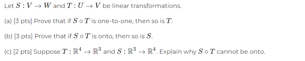  Let S : V - W and T : U -