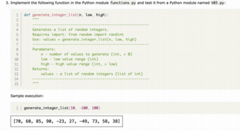  3. Implement the following function in the Python module functions py
