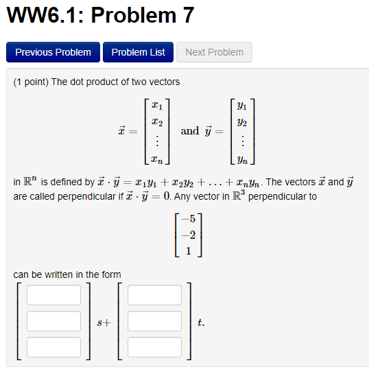  WW6.1: Problem 7 Previous Problem Problem List Next Problem (1 point)