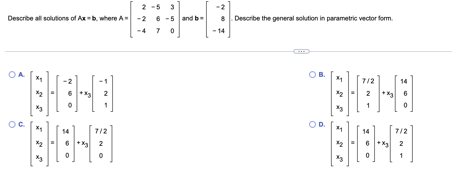 T(x) = Ax. If possible, find a vector x whose image under