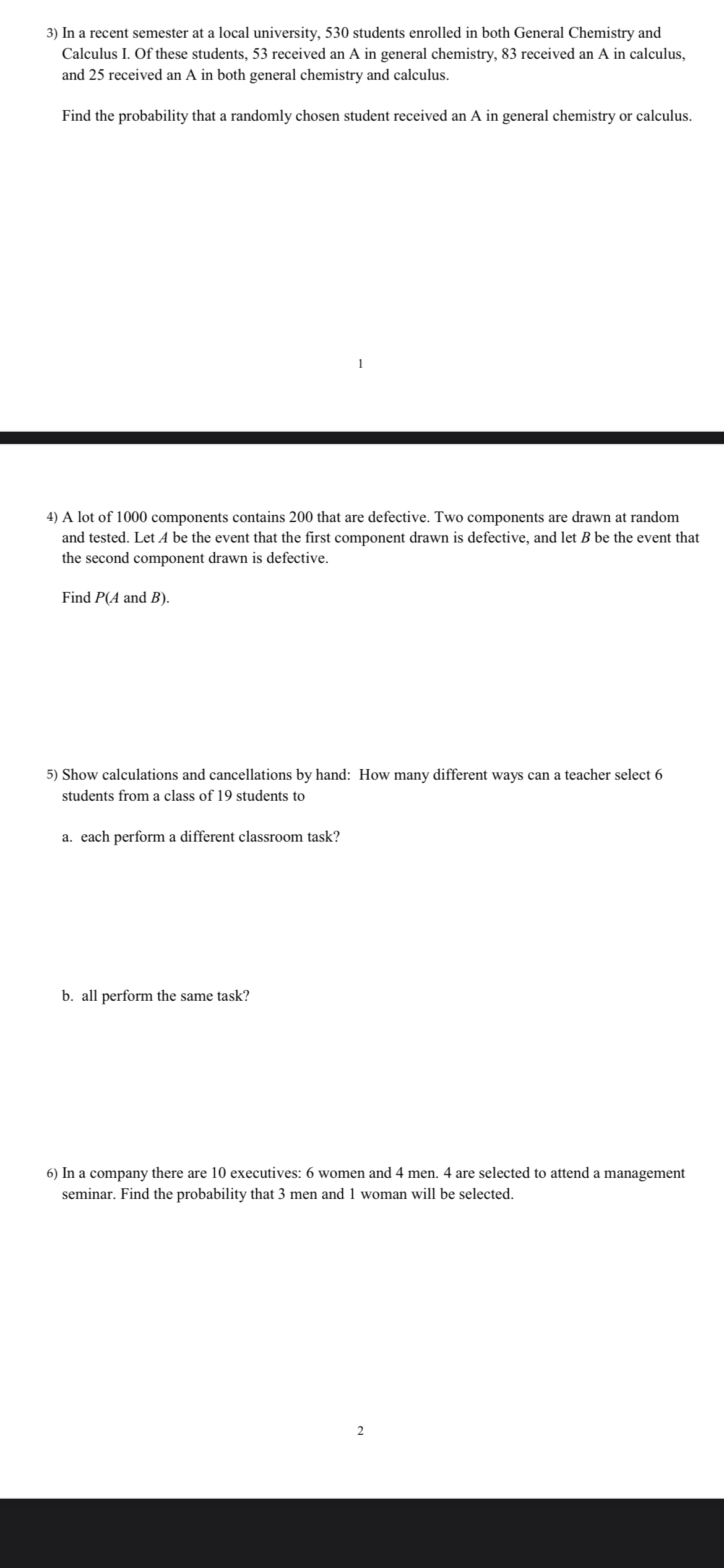 Each problem is worth the same amount. 1) A survey asked respondents