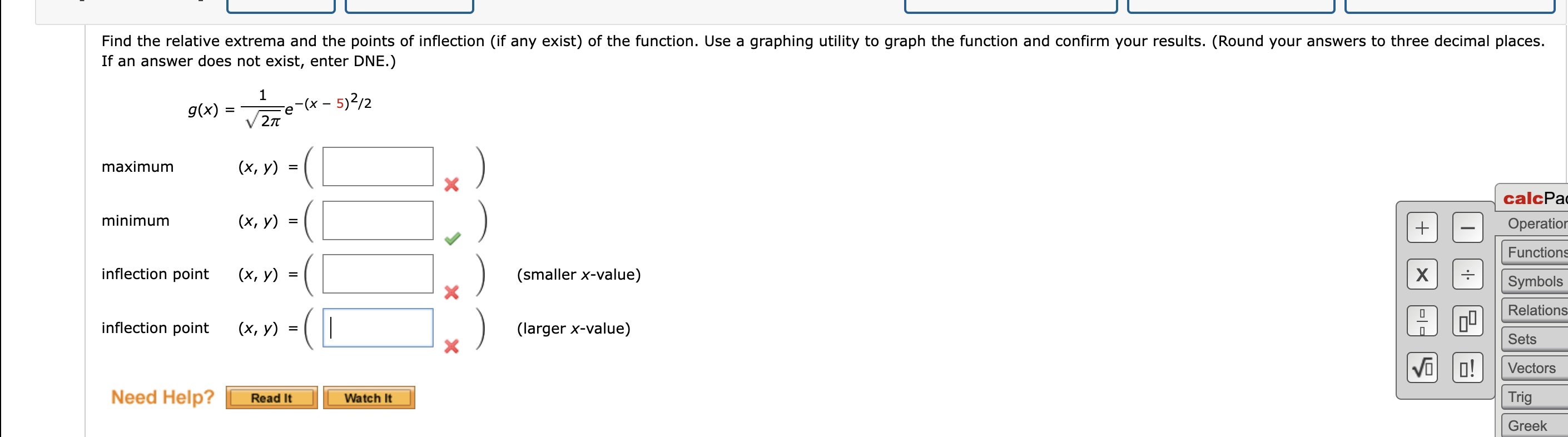  ] ) | ) | | Find the relative extrema and