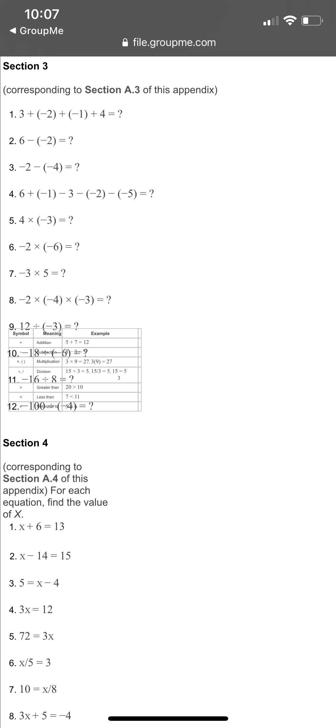 2 + (8 - 1) x 6 = ? Section 2 (corresponding