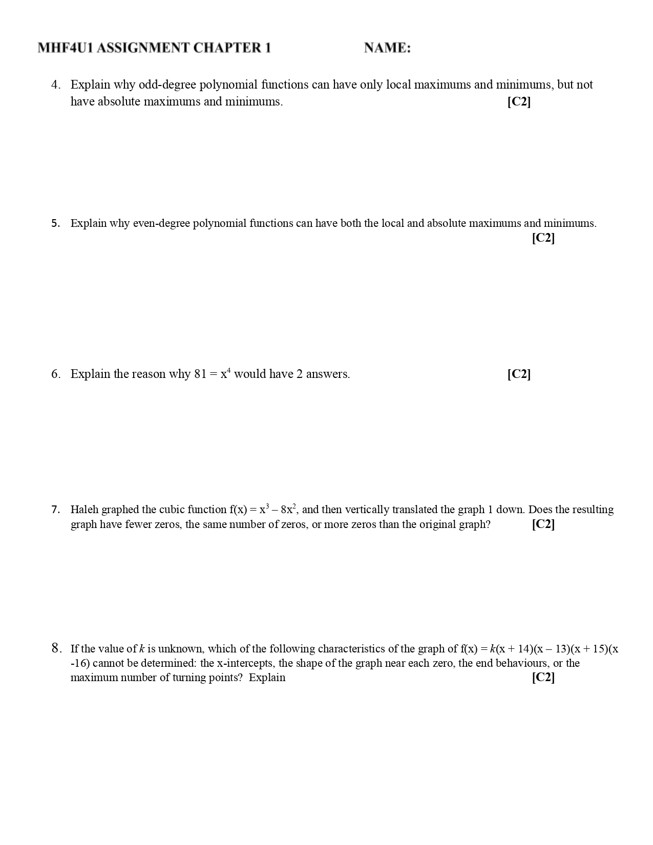 3 to quadrant 4 is [1T] a. y=x +7x-1 C. y =