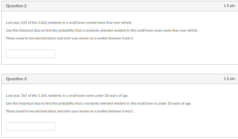 Find the probability that an adult resident has 3 or more 1vehicles.