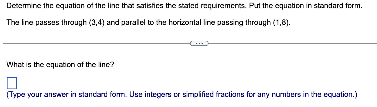 the equation of the line? (Simplify your answer. Type your answer in