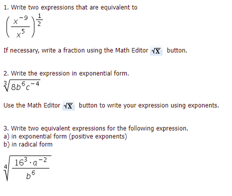 1. Write two expressions that are equivalent to _ l [