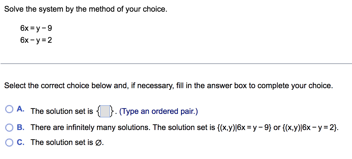 7y -9 X = 8y - 9 Select the correct choice below