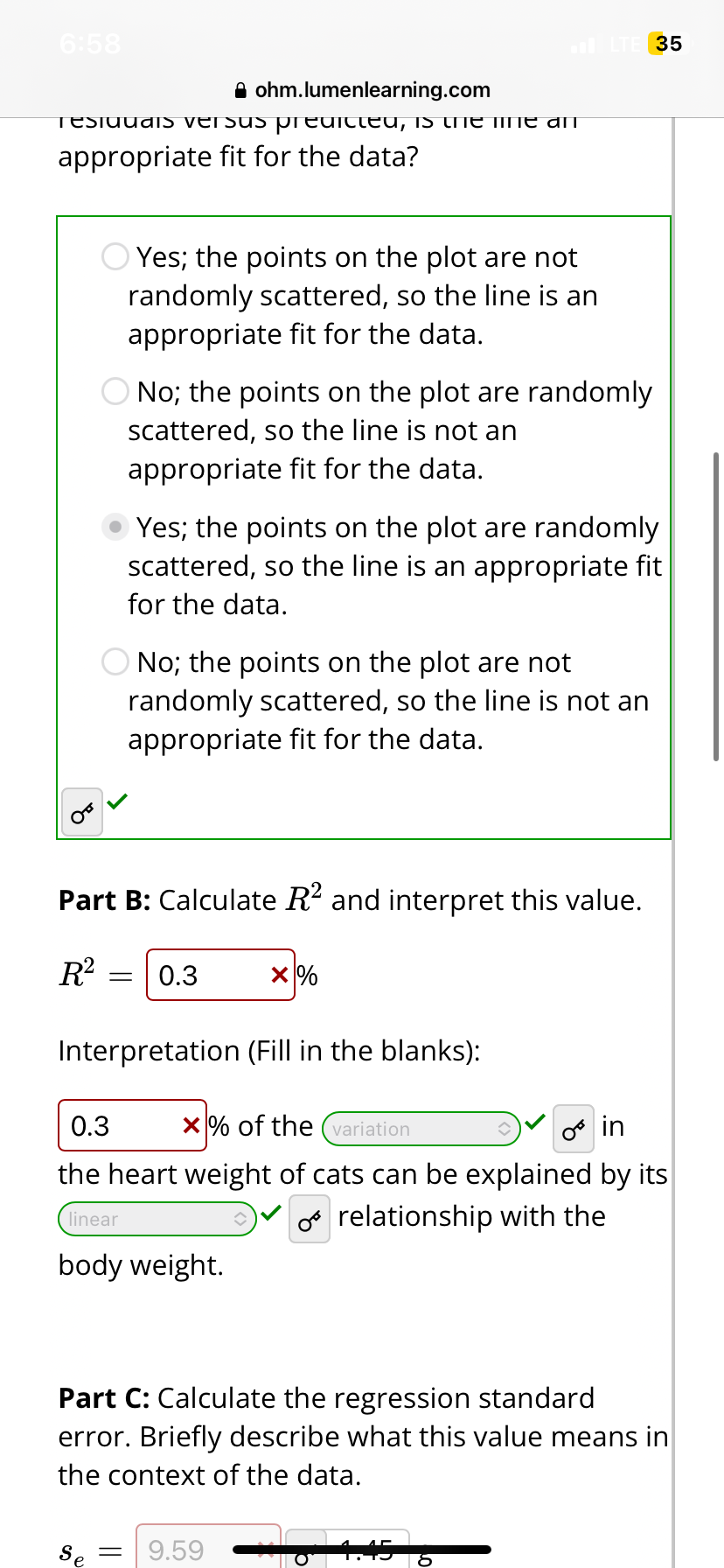 an appropriate fit for the data and useful for prediction. Make a