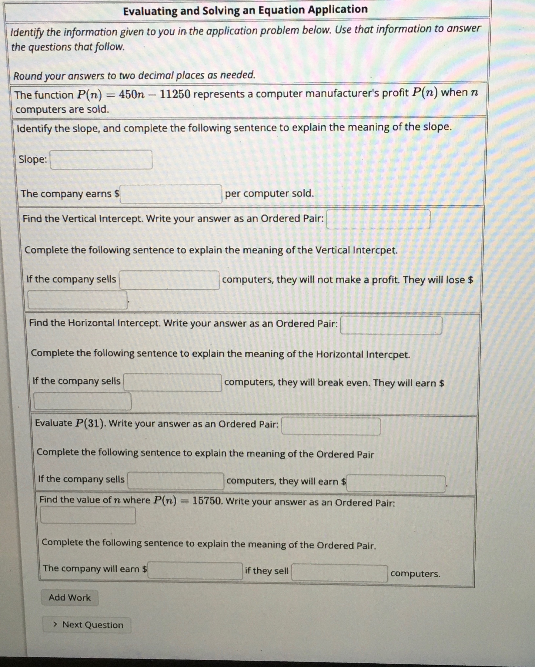  Evaluating and Solving an Equation Application Identify the information given to