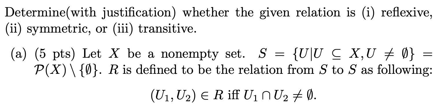 With justification means that for example if the relation satisfies (i), then