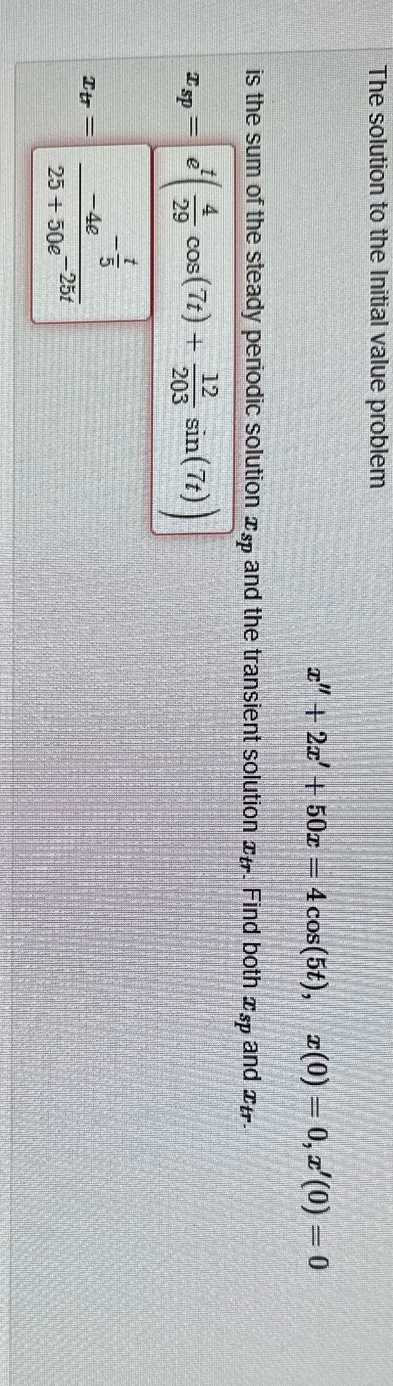  The solution to the Initial value problem 1 + 2 +