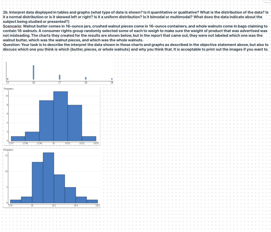  2b. Interpret data displayed in tables and graphs (what type of