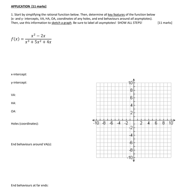 Please help me do this APPLICATION [11 marks] 1. Start by simplifying