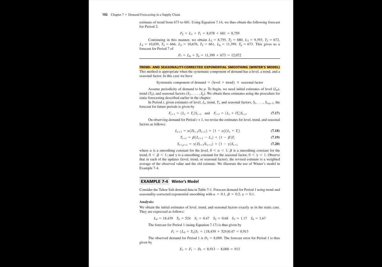 appropnate when demand is assumed to have a level and a trend