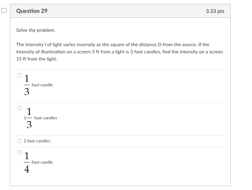 27 3.33 pts Solve the problem. Round to the nearest tenth unless