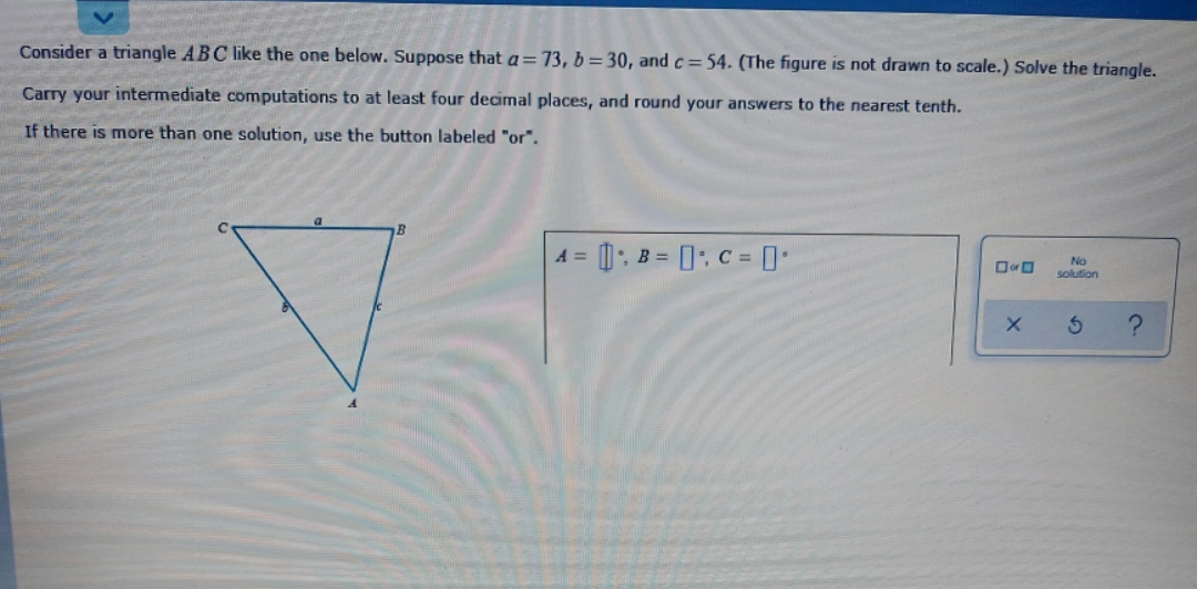 I need help with this. Consider a triangle A B C like