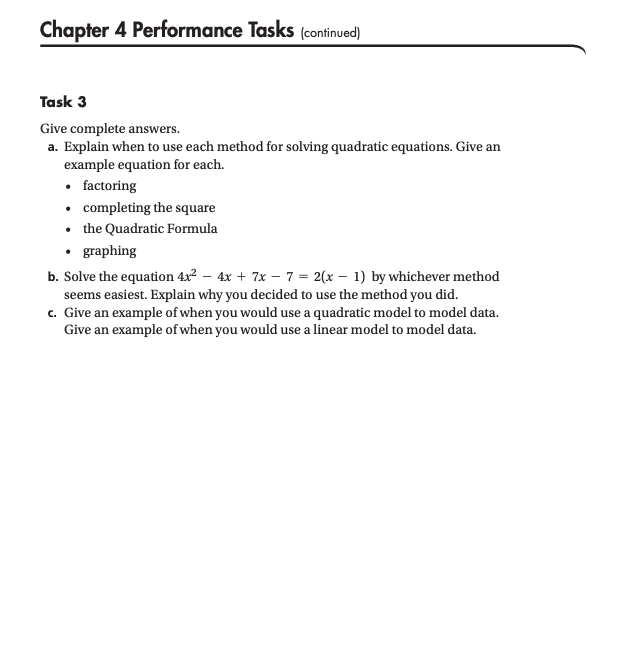quadratic function in the standard form y = ax + bx +