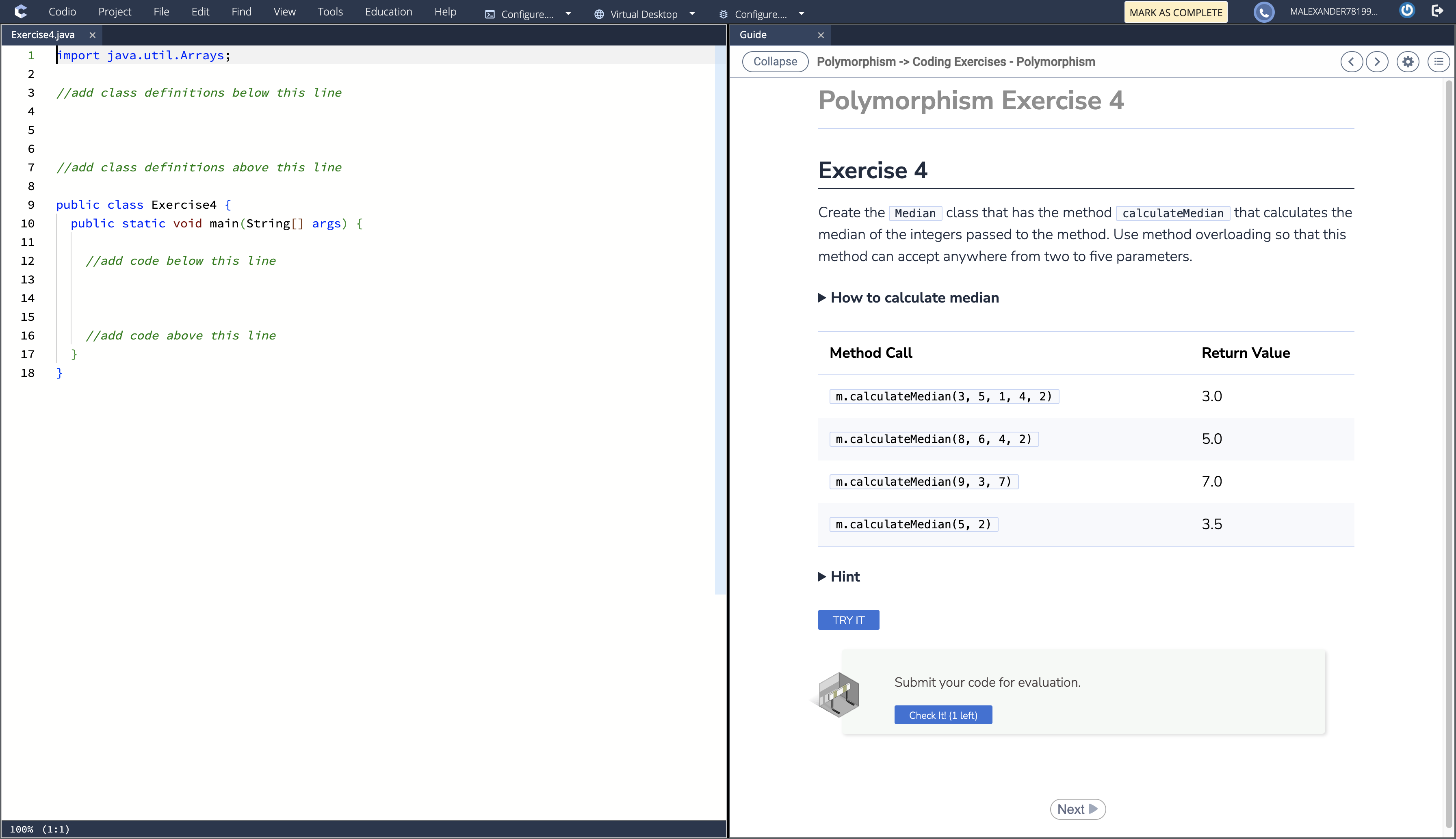  C Codio Project File Edit Find View T Education E1s) B3