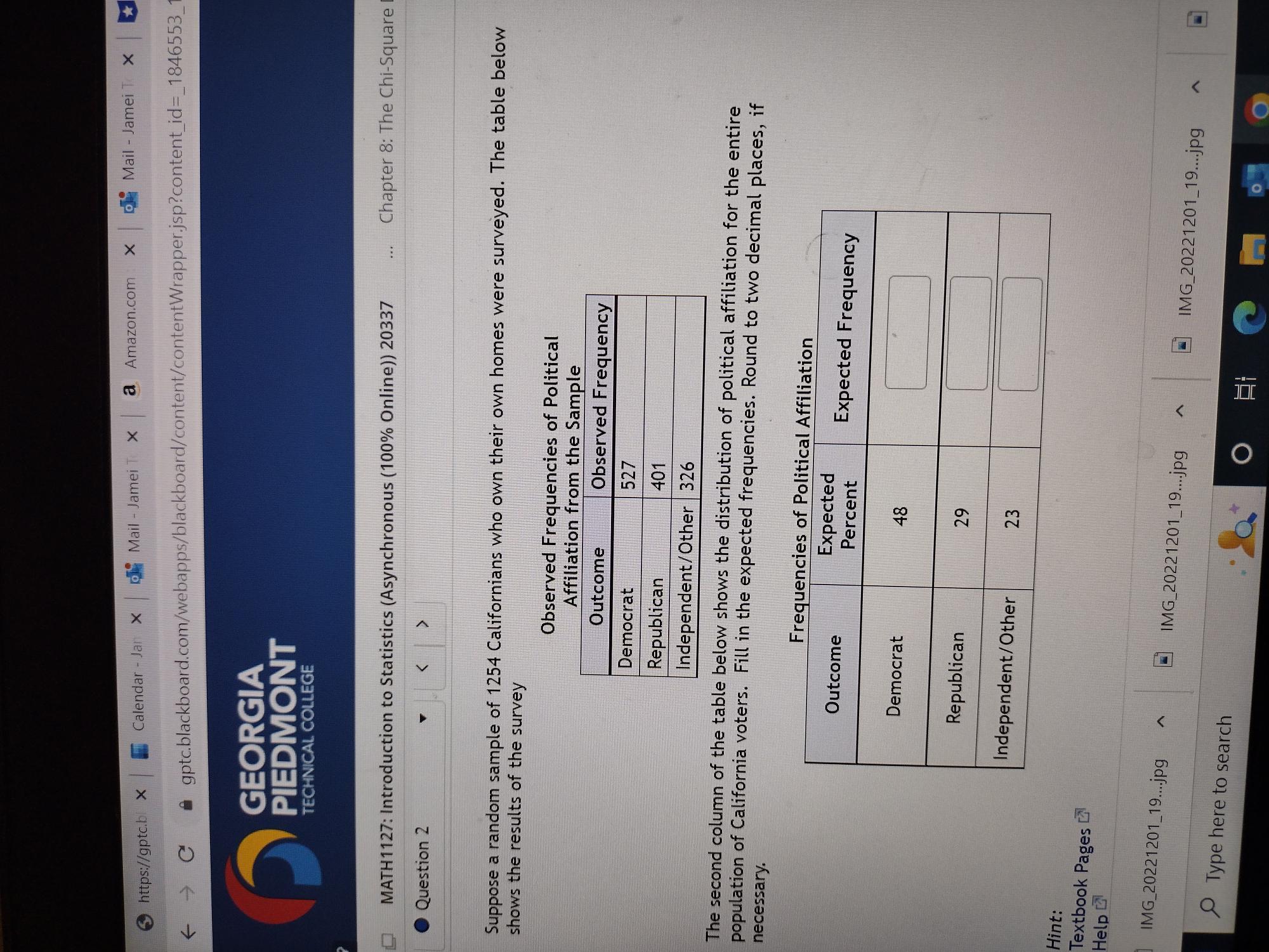 a Amazon.com x Mail - Jamei X C * gptc.blackboard.com/webapps/blackboard/content/contentWrapper.jsp?content_id=_1846553 GEORGIA PIEDMONT