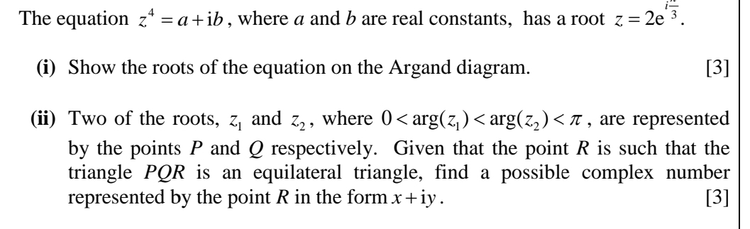 Complex number The equation z\" = a + ib , where a