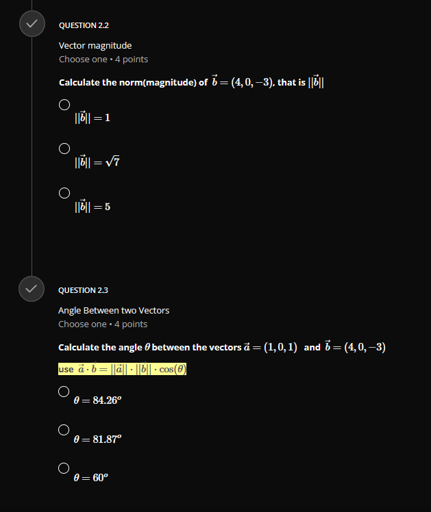 and b = (4, -2,3). calculate 2a -3b O 2a - 3b
