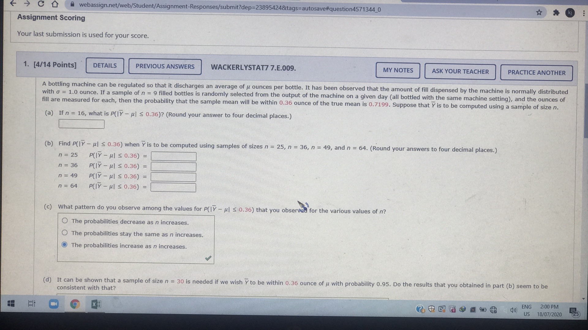 ASK YOUR TEACHER PRACTICE ANOTHER A forester studying the effects of fertilization