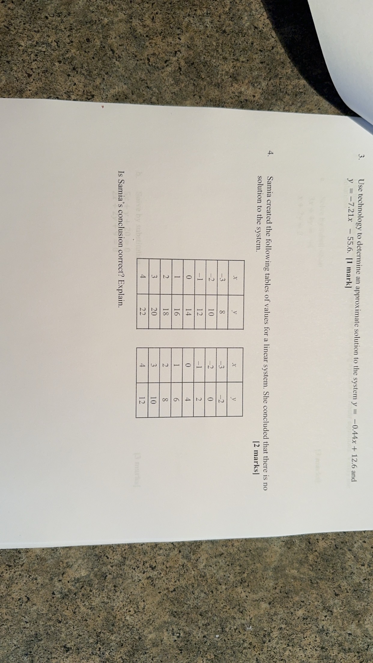 applicable to receive full marks. Consider the linear system of equations y