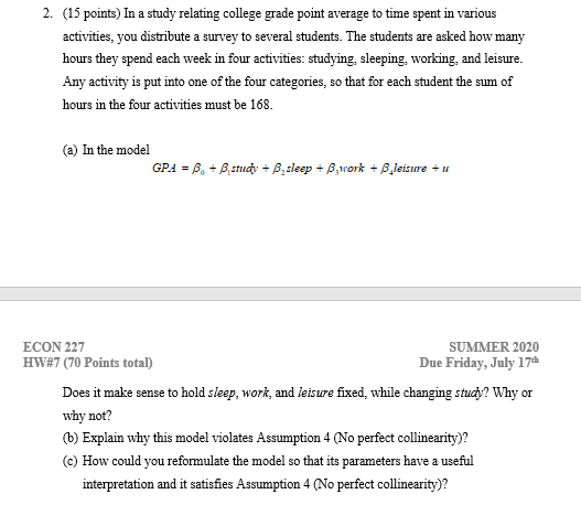 How do I solve this? Show work Please. 2. (15 points) In
